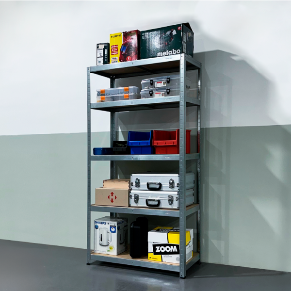 Стеллаж металлический оцинкованный FORSTOR Multirack 1800x900x350 мм 5 полок МДФ фото 5