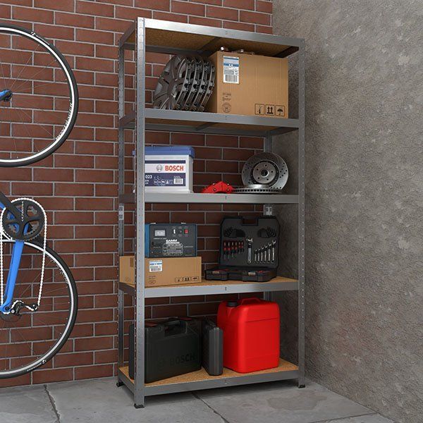 Стеллаж металлический оцинкованный FORSTOR Multirack 1800x900x400 мм 5 полок МДФ фото 7