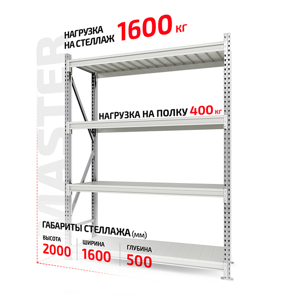 Полочный стеллаж Master 2000x1500x500-4