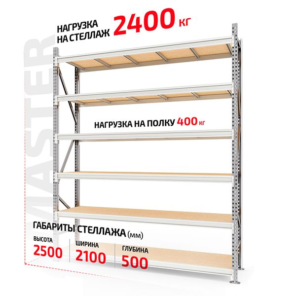 Полочный стеллаж Master 2500x2000x500-6 каркас